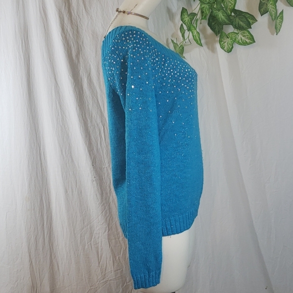 Gorgeous justice blue sparkle sweater sz 18 - Picture 3 of 8